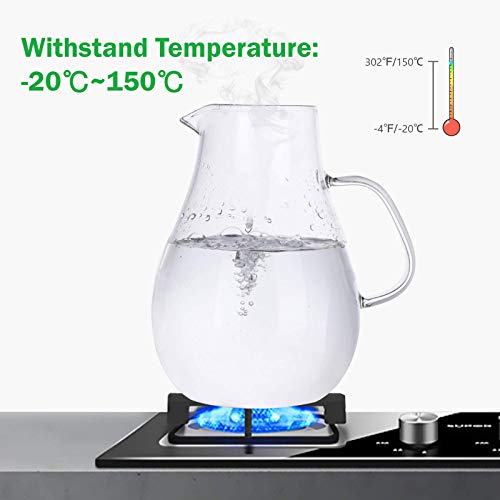 88OZ Glass pitcher with lid and Spout
