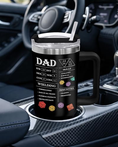 Dad Dungeon Daddy DND 40 oz Tumbler with Handle