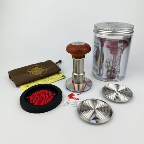 58.50mm C Rip Dis Set Reddish Brown Wooden Jellyfish Handle Coffee Tamper
