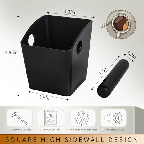 Knock Box Square High Sidewall Design Espresso Knock Box Shock
