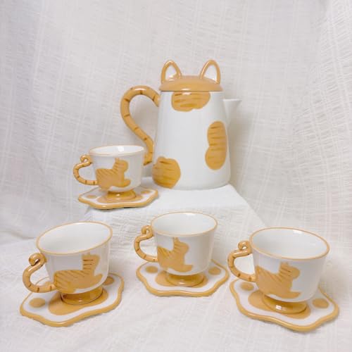 Ceramic Cat Tea Set