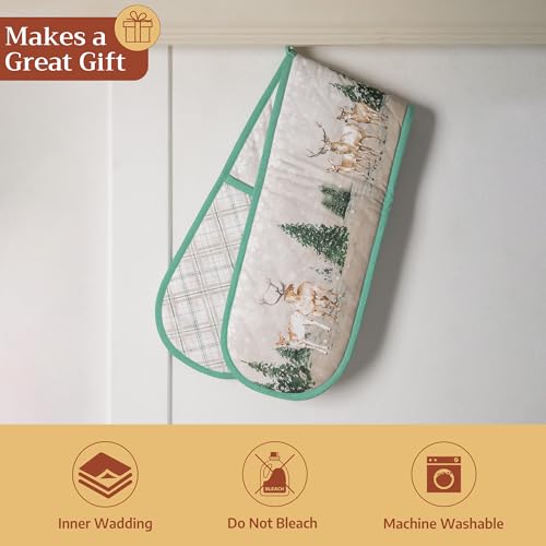 Double Oven Mitts 100% Cotton Double Oven Glove