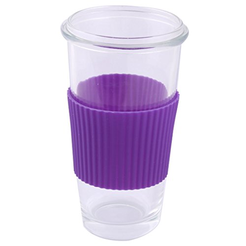 Silicone Nonslip Glass Bottle Mug Cup Sleeve Protector Cover Purple