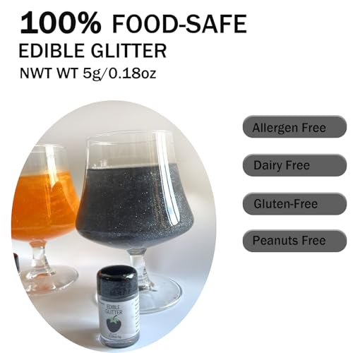 Black Edible Glimmer Powder Glitter