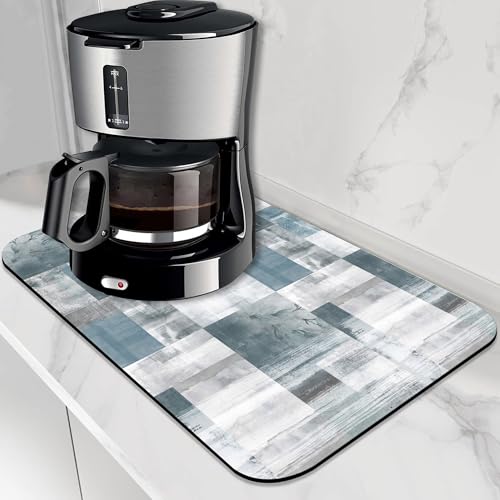 Dish Drying Mat for Kitchen Counter Absorbent Dish Coffee Mat 12"X19"