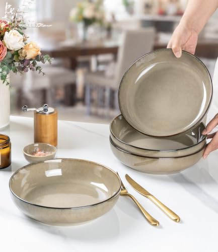 8.75'' Large Ceramic Pasta Bowls (4 Count)