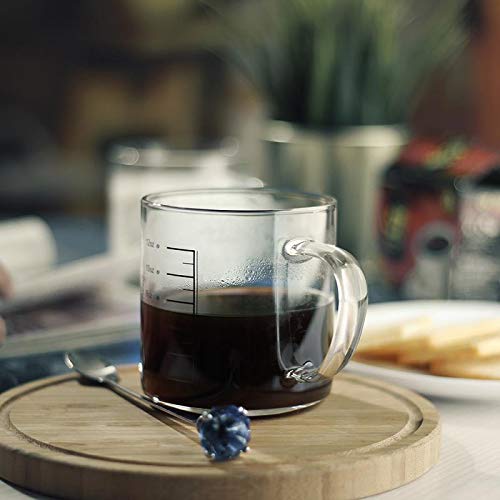 Glass Coffee Tea Cups Set of 2 (2 Count)