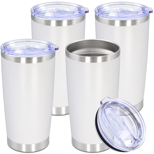 20oz Tumbler Stainless Steel Tumbler Coffee Tumbler with Lid White