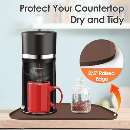 Silicone Coffee Maker Mat with Lip for Countertops