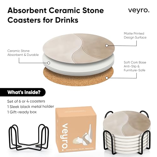 Ceramic Coasters Set of 6 (6 Count)