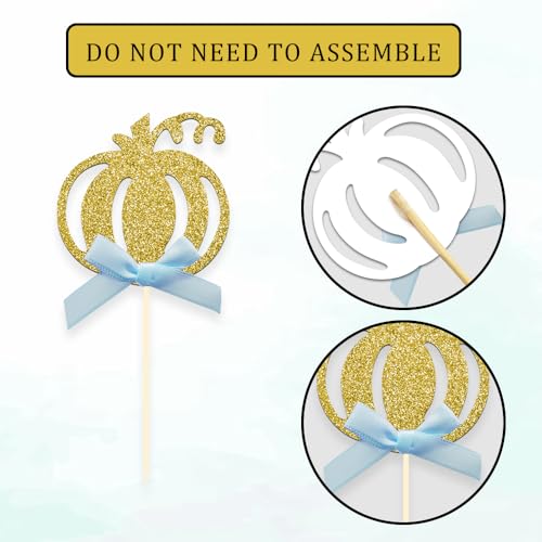 24pcs Pumpkin Gender Reveal Cupcake Toppers (24 Count)