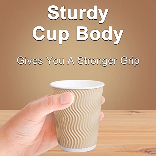 Hot 8 oz Disposable Insulated Corrugated Sleeve Ripple Wall Paper Coffee Cups for Drink