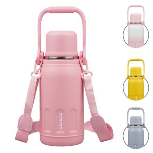 Stainless Steel Insulated Bottle with Handle & Strap