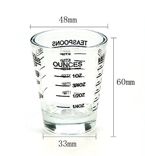 Shot Glasses Measuring cup Liquid Heavy Wine Glass Espresso Shot Glass 26 (2 Count)