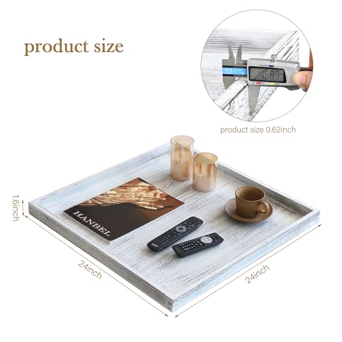 Extra Large Square Ottoman Table Tray 24 inch
