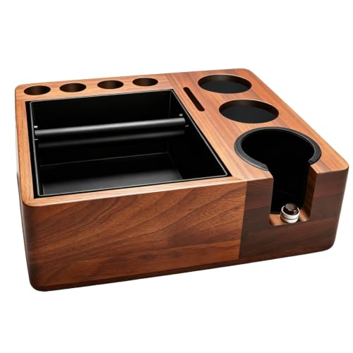Espresso tamping station knock box
