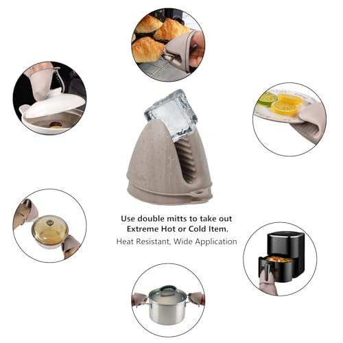 Silicone Oven Mitts Heat Resistant 3 Pair Mini Pot Pinch Grip (6 Count)