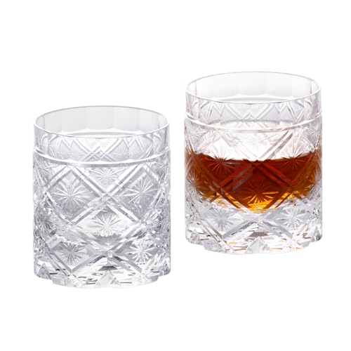 Crystal Whiskey Glasses Set of 2 Old Fashioned Glasses Hand Blown (2 Count)
