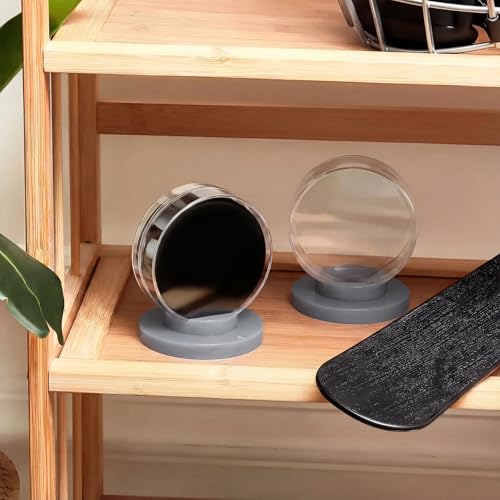 4 Pieces Hockey Puck Display Case Acrylic Clear Puck Holder with Shell Base Hockey Display Stand Autographed Souvenir Memorabilia for Enthusiasts Collection (4 Count)