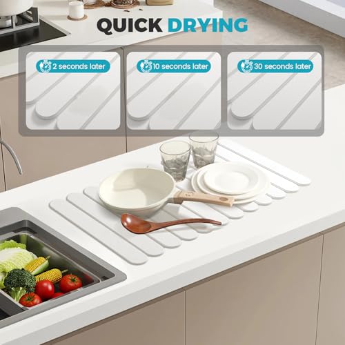 Extral Large Quick Dry Stone Drying Mat for Kitchen Counter