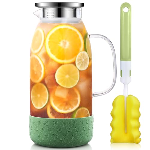 Glass Pitcher with Lid