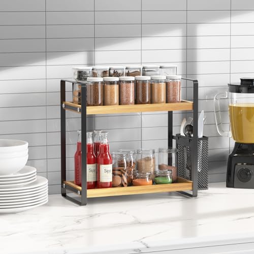 2 Tier Coffee Bar Organizer With Basket