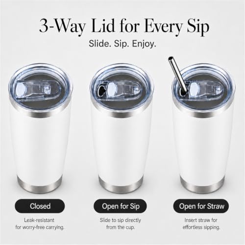 20oz Stainless Steel Insulated Tumblers Bulk (8 Count)