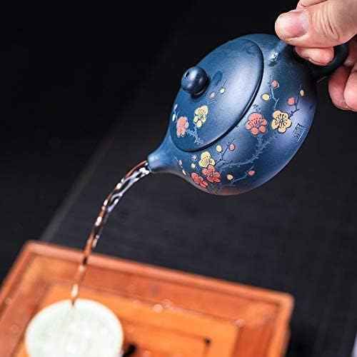 New Handmade Purple Clay Teapot Pure Beauties Kettle Painted Plum Fragrant Teapot Tea Set Gift 160ml for Women Tea Party Tea Cup