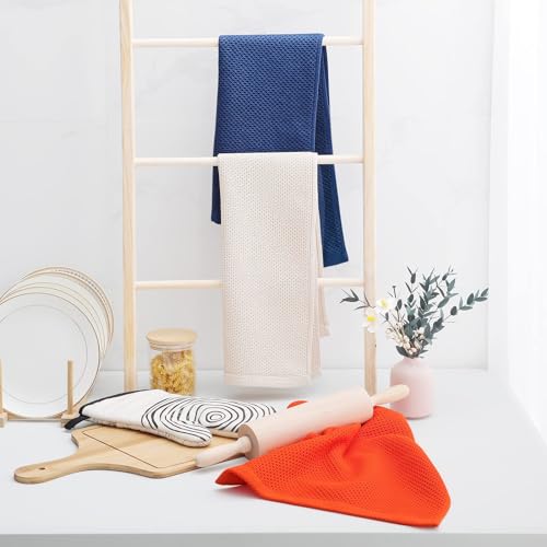 100% Cotton Waffle Weave Kitchen Dish Towels 24 (24 Count)