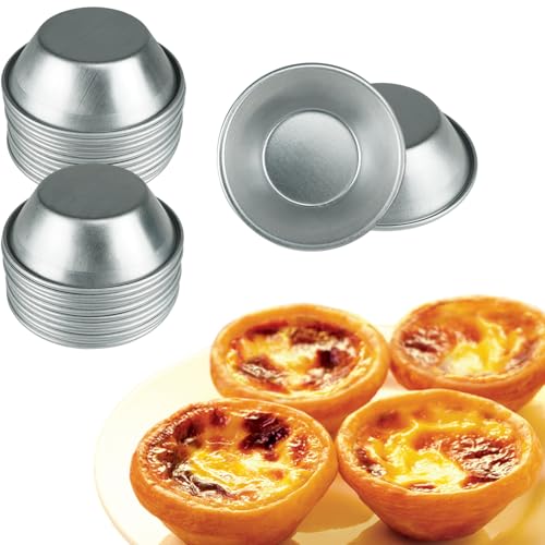 Egg Tart Mold 3 inch Mini Tiny Pie Muffin Cupcake Pans Tin 25 Pieces (25 Count)
