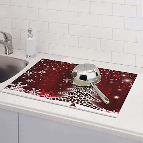 Large Dish Drying Mats For Kitchen Counter Microfiber Kitchen Drying Mat XL Draining Pad Absorbent Quick Drying Dish Mat 18x24 Inch
