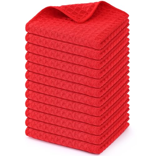 Microfiber Waffle Weave Kitchen Dish Cloths (12 Count)