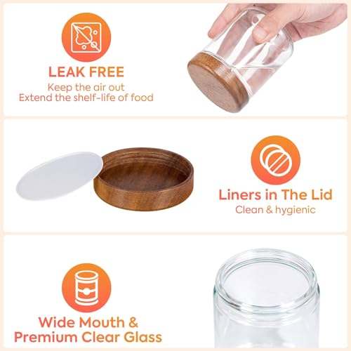 Glass Spice Containers for Kitchen (12 Count)
