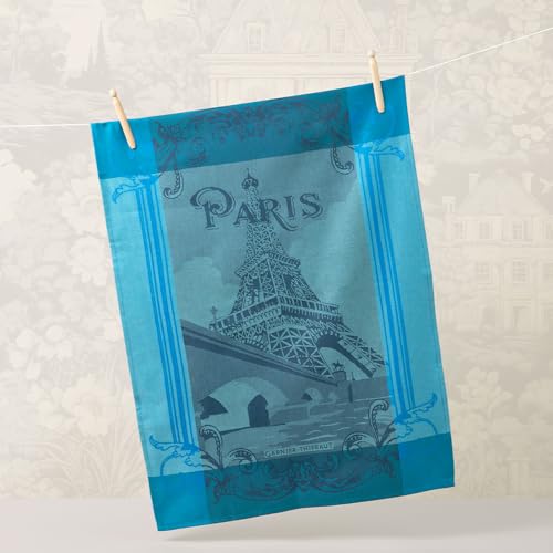 Garnier Thiebaut Paris Seine Turquoise French Kitchen Towel 22"x30"