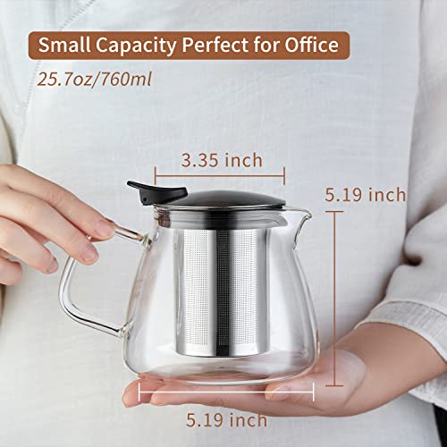 Glass Teapot Tea Pot with Removable Stainless Steel Infuser