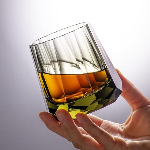 Crystal Whiskey Glasses Set of 2 Handcrafted Old Fashioned Glasses (2 Count)