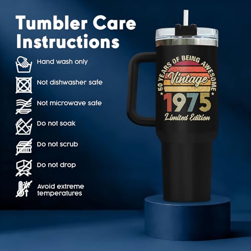 Dad Vintage 1975 50th Classic 40 oz Tumbler with Handle