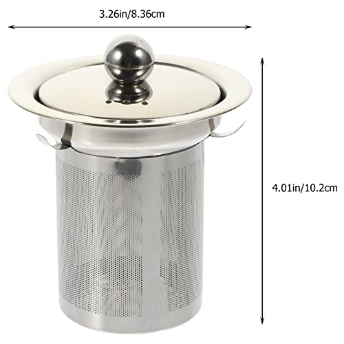 Stainless Steel Tea Strainer with Lid Large Loose Leaf Tea Infuser Replacement for Teapots Cups and Pitchers Easy to Clean Mesh Filter 4X3.3 Inch