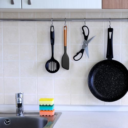 Wooden Handle Silicone Rubber Spatula Set for Kitchen Baking (2 Count)