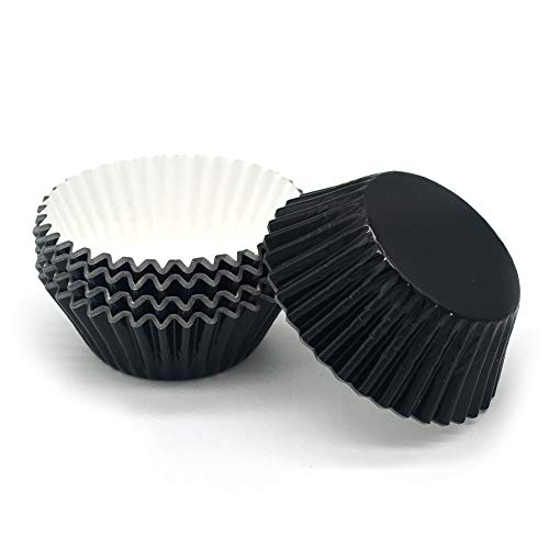 Standard Black Foil Cupcake Liners Muffin Baking Cups for Party and More (100 Count)