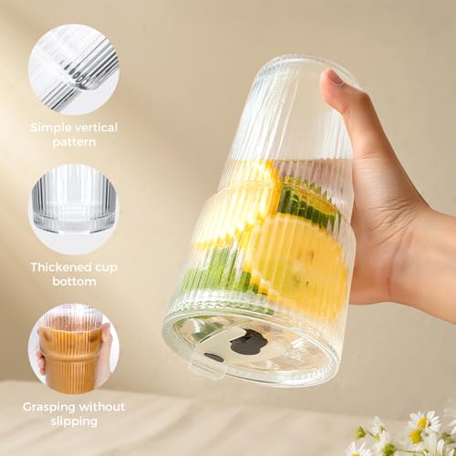 2PCS 20oz Glass Cups with Lids and Straws (6 Count)
