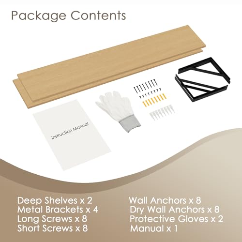 Long Wall Shelves (2 Count)