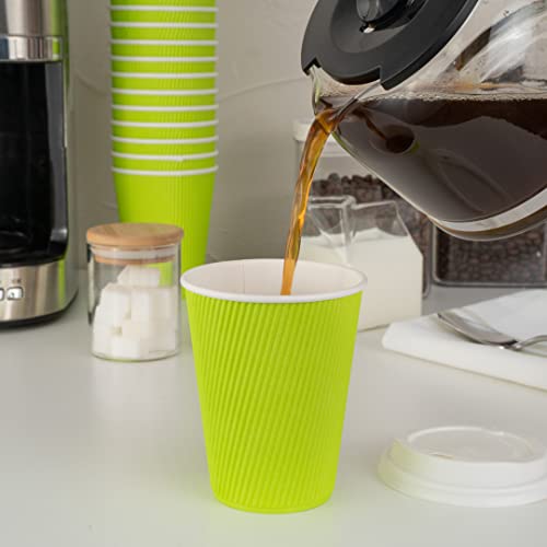 Ripple Wall Coffee Cup 25 Count 12 Ounce Insulated Hot Beverage Cup Disposable Non