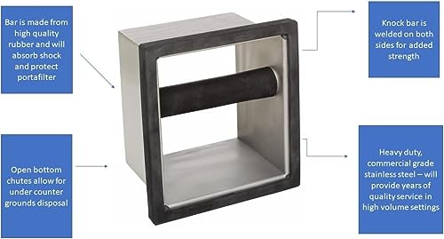Stainless Steel Open Bottom Knock Box Chute with Rubber Bar
