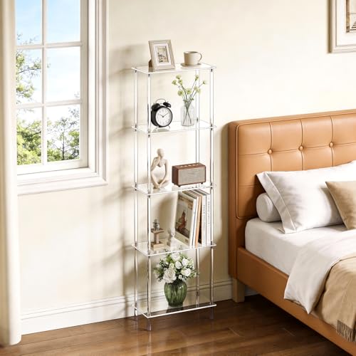 Clear Acrylic Narrow Side Table for Small Spaces