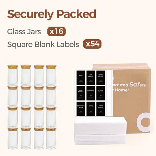 Glass Spice Jars 4oz 16 Pack (16 Count)