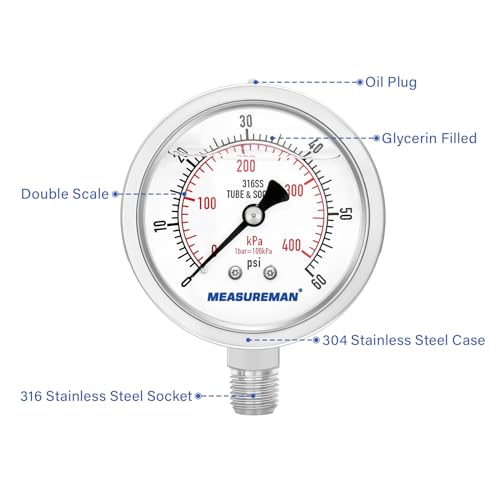 Fully Stainless Steel Hydraulic Glycerin Filled Pressure Gauge