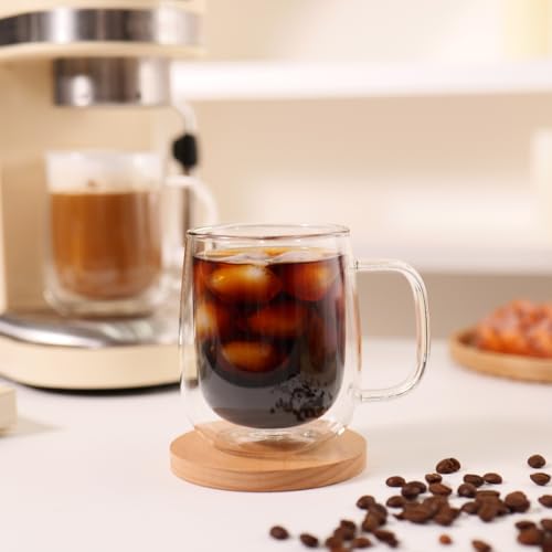 Glass Coffee Mugs 12oz (2 Count)