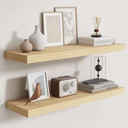 Rustic Floating Shelves for Home Decor (2 Count)