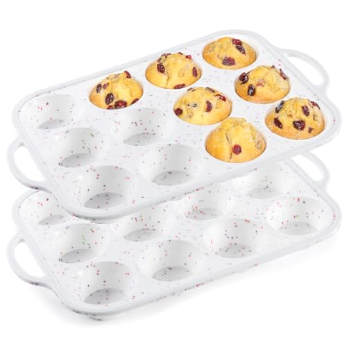 Silicone Muffin Pan with Metal Frame (2 Count)